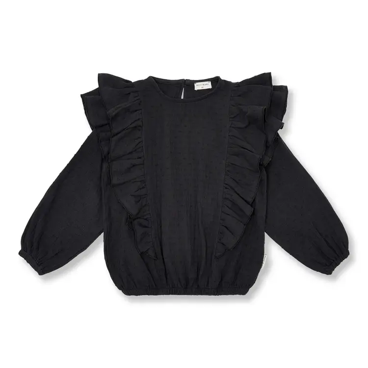 Petit Blush Romantic Ruffle Blouse - Dark Grey