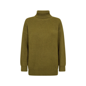 Co'Couture Row Rib Padded Roll Neck Knit - Fern Green