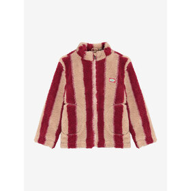 Daily7 Teddy Jacket Striped - Rythmic Red