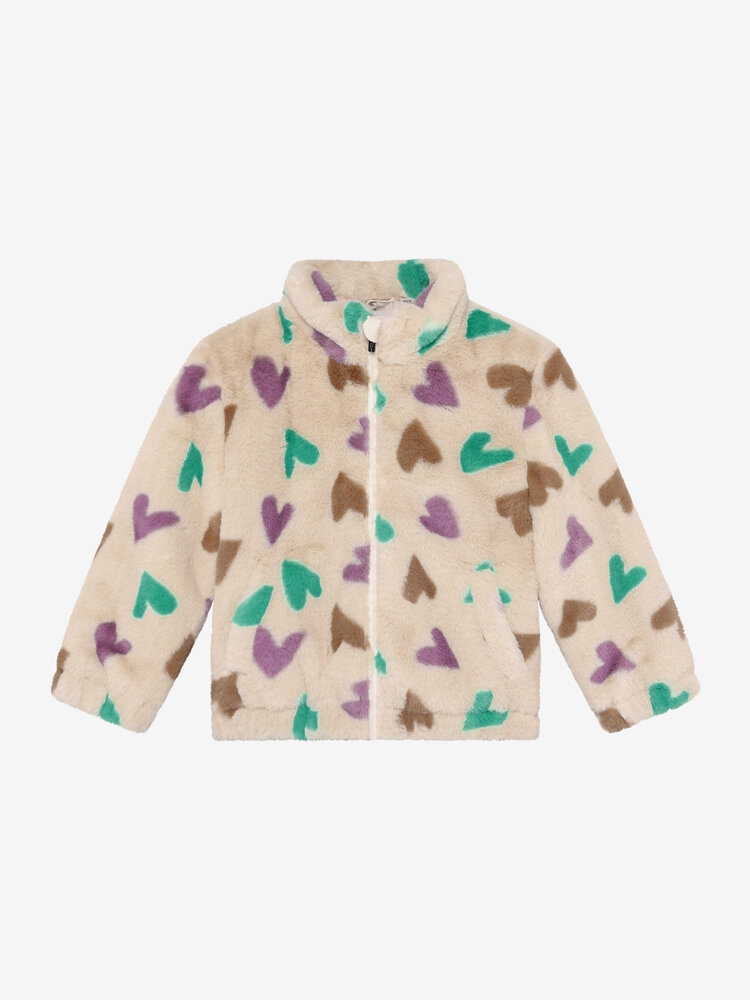 Daily7 Teddy Jacket Hearts - Sandshell