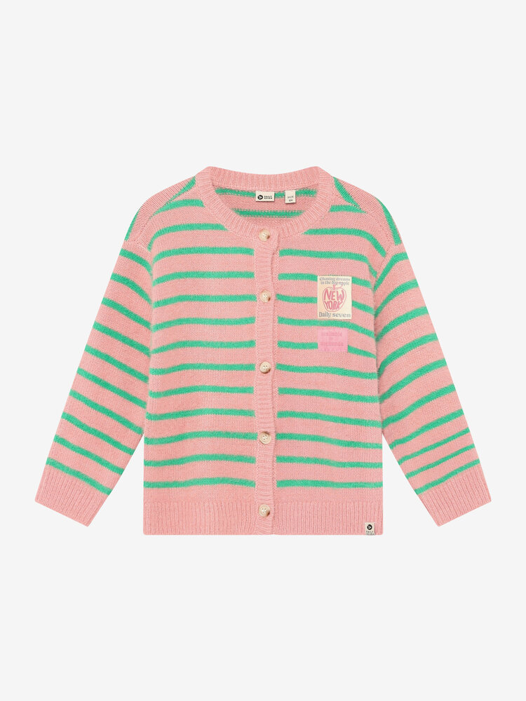 Daily7 Knitwear Striped Cardigan - Lilas