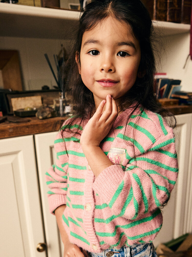 Daily7 Knitwear Striped Cardigan - Lilas