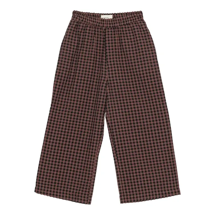 Brunobruno Francis Seersucker Pants - Marron Plum Check