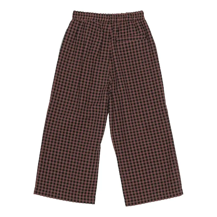 Brunobruno Francis Seersucker Pants - Marron Plum Check