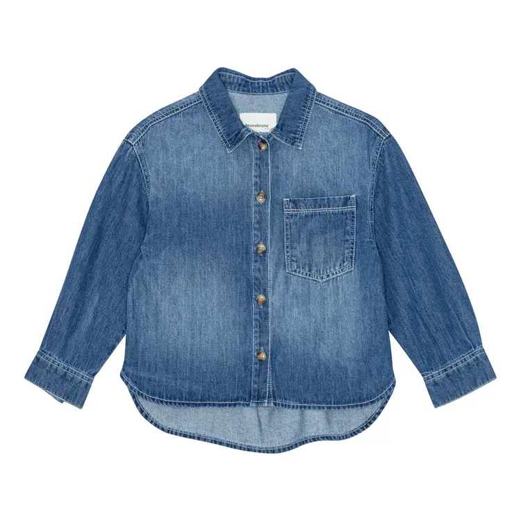 Brunobruno Ina Denim Shirt - Mid Blue Denim