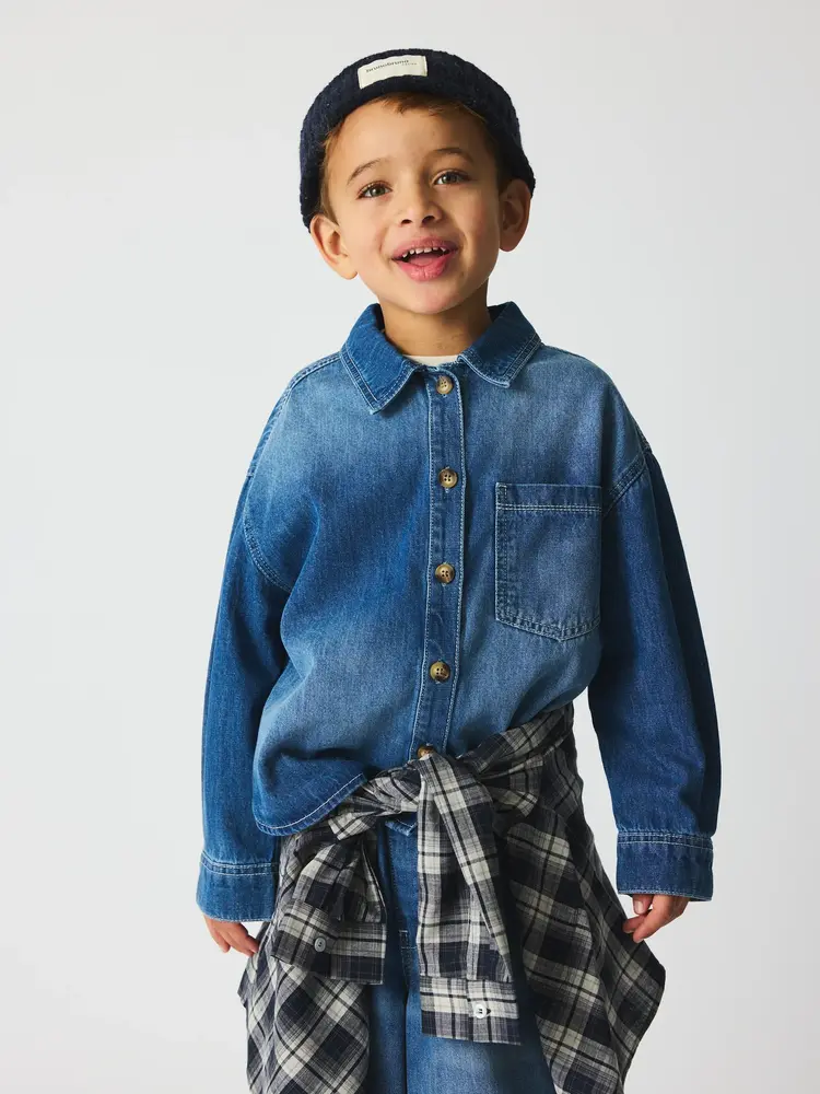 Brunobruno Ina Denim Shirt - Mid Blue Denim