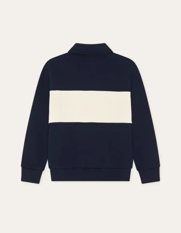 Les Deux Zipper Rugby Sweatshirt - Dark Navy Blue