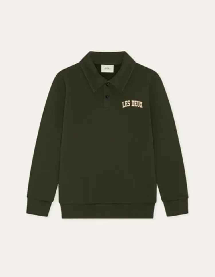Les Deux College Rugby Polo Sweatshirt - Rosin Green