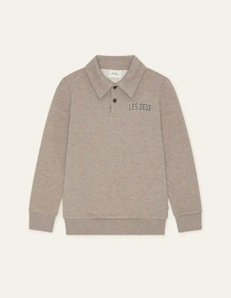 Les Deux College Rugby Polo Sweatshirt - Dark Sand