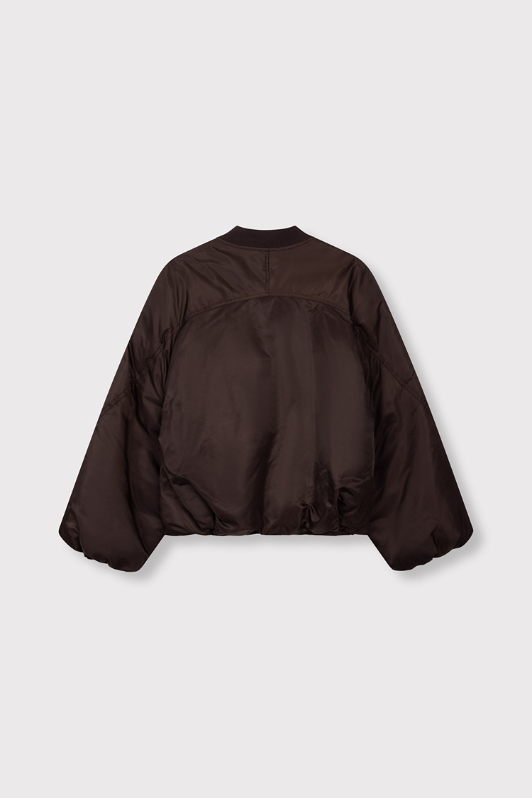 Alix the label Woven Nylon Jacket - deep brown