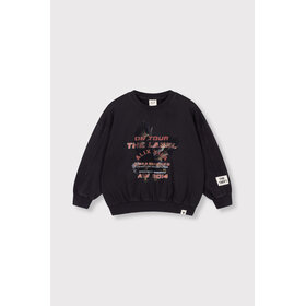 Alix the label Kids Knitted Eagle Sweater - Charcoal Grey