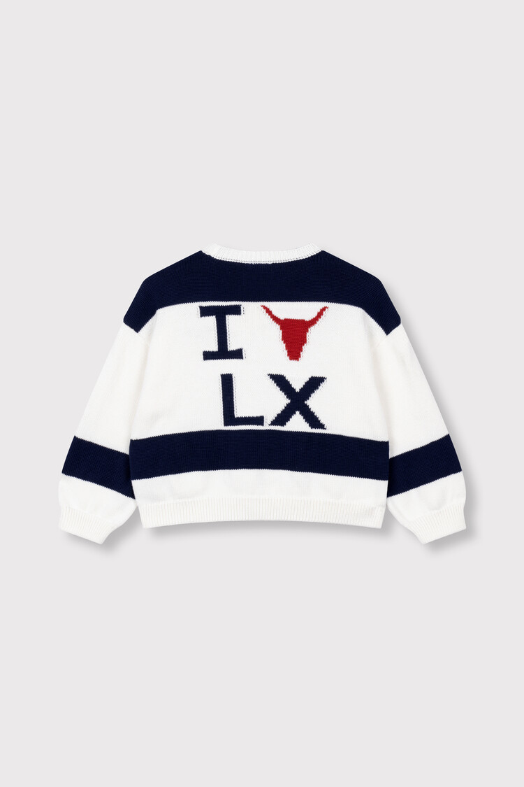Alix the label Kids Knitted Stripe Pullover - Cream
