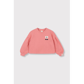 Alix the label Kids Knitted Cropped  Sweater - Bright Coral