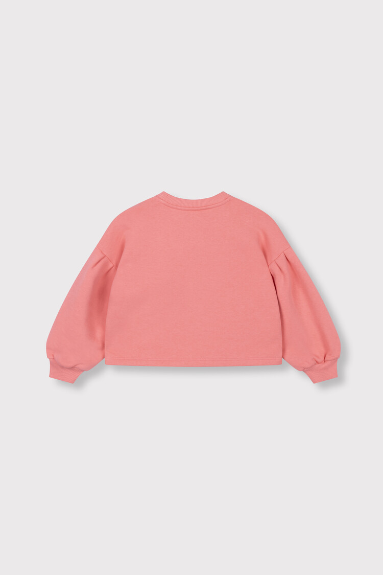 Alix the label Kids Knitted Cropped  Sweater - Bright Coral