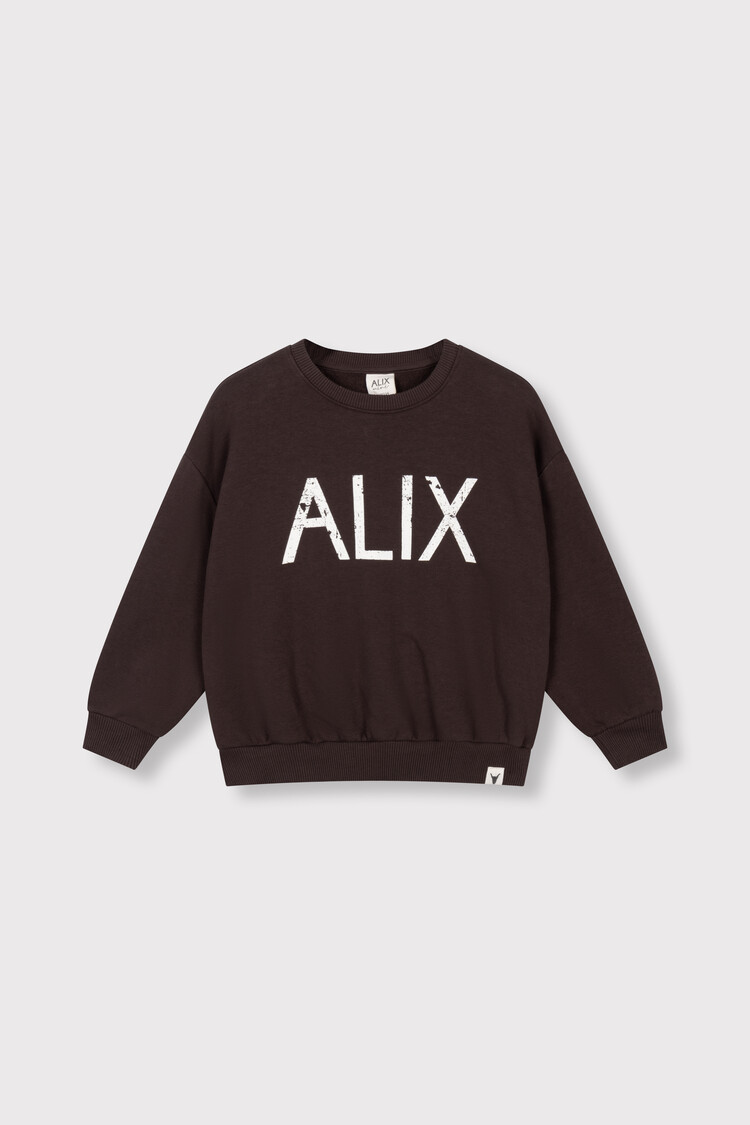 Alix the label Kids Knitted World Tour Sweater - Warm Brown