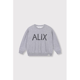 Alix the label Kids Knitted World Tour Sweater - Soft Grey Melange