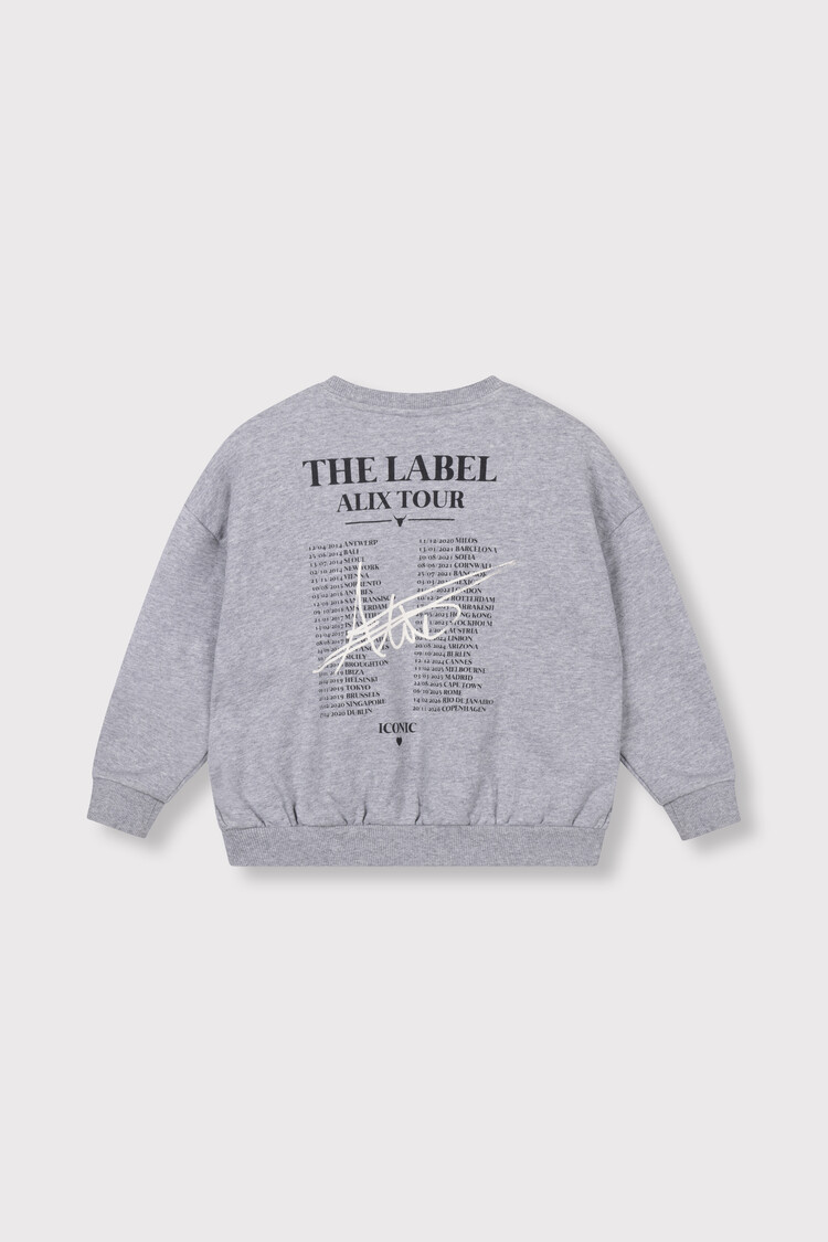 Alix the label Kids Knitted World Tour Sweater - Soft Grey Melange