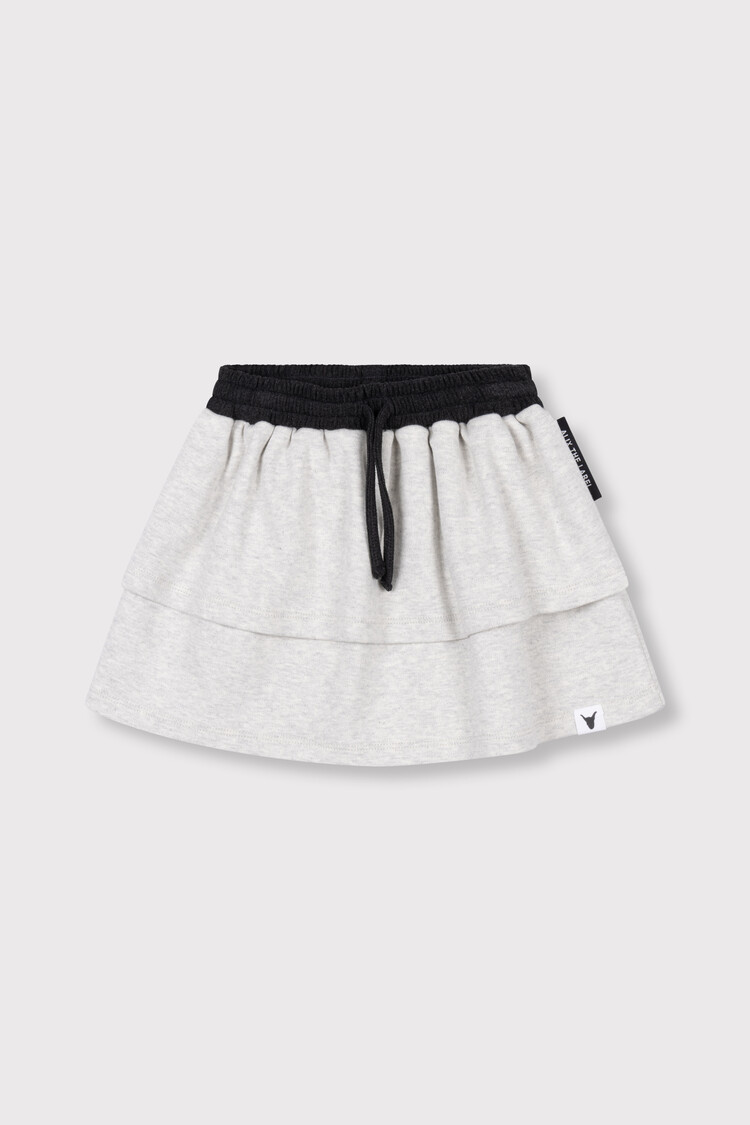 Alix the label Kids Knitted Ruffle Skirt - Light Grey Melange