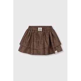 Alix the label Kids Knitted Shiny Skirt - Warm Brown