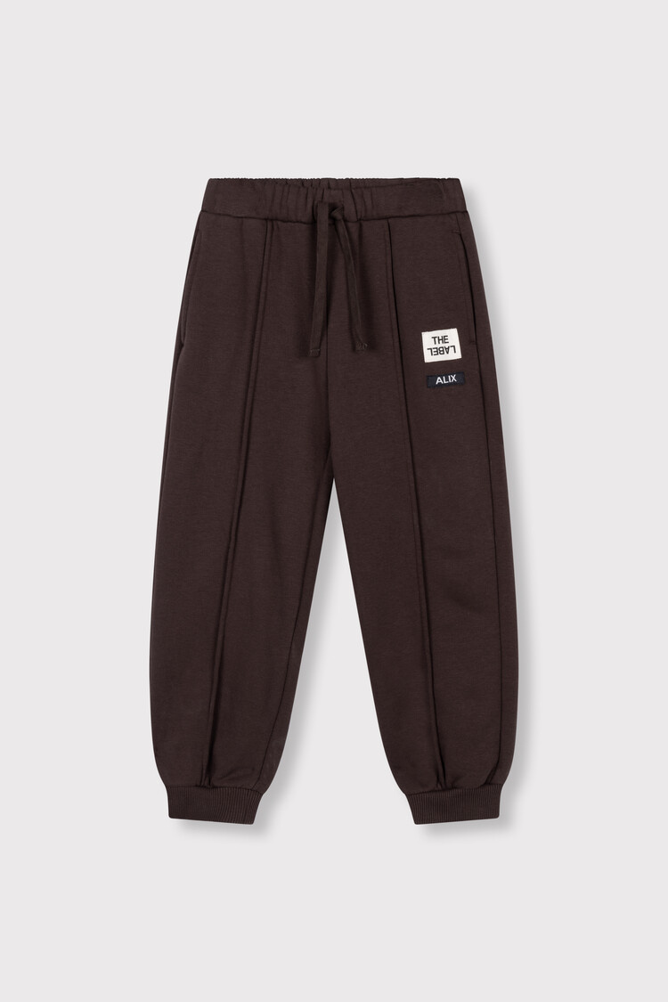 Alix the label Kids Knitted Pintuck Pants - Warm Brown