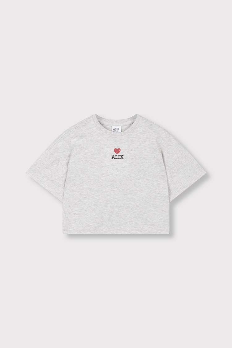 Alix the label Kids Knitted Batwing T-shirt - Light grey Melange