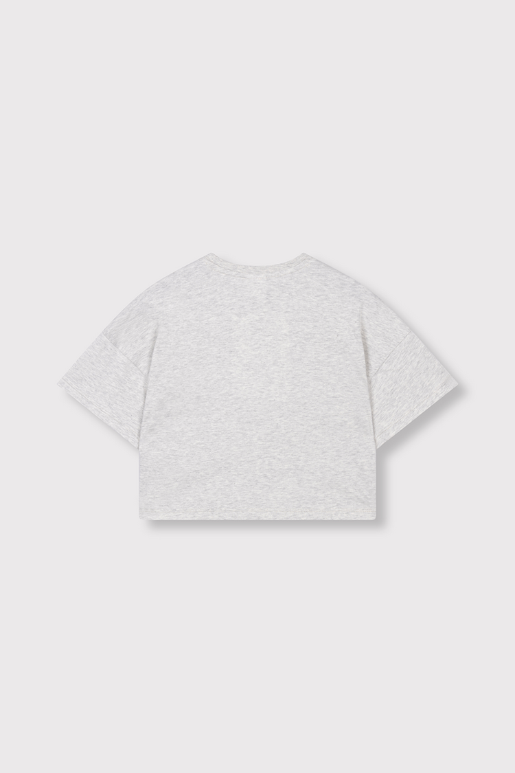 Alix the label Kids Knitted Batwing T-shirt - Light grey Melange