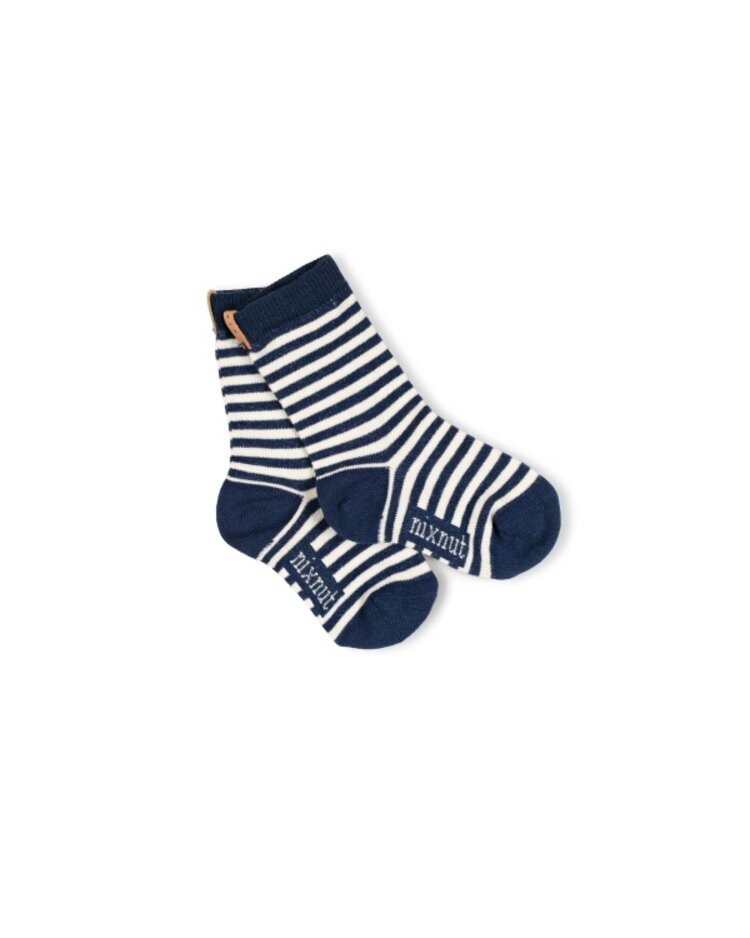 Nixnut Striped socks - navy stripe