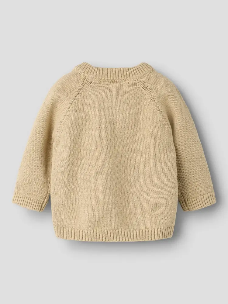 Lil'Atelier Baby Laguna wrap knit - White Pepper