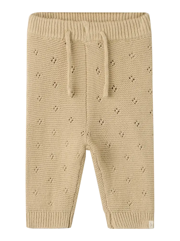 Lil'Atelier Baby Laguna Knit Pants - White  Pepper