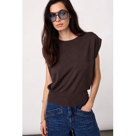 Co'Couture Lue Wing Knit Vest - Dark Brown