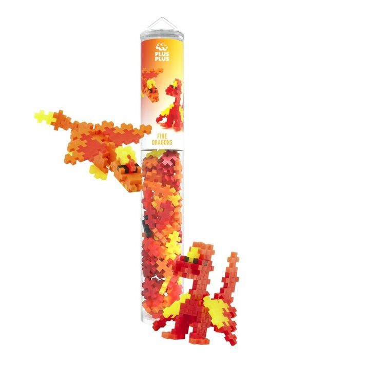 Plus - Plus Tube 100 stuks - Fire Dragons