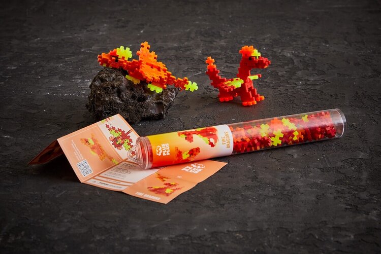 Plus - Plus Tube 100 stuks - Fire Dragons