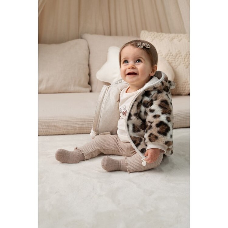 Feetje Fake Fur Jasje met capuchon - Taupe