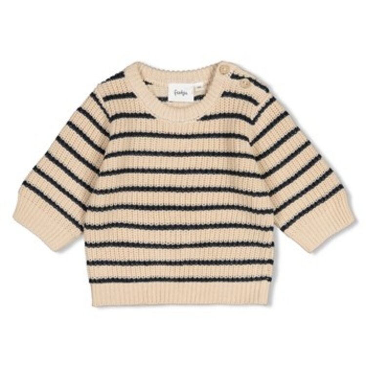 Feetje Sweater Gebreid Streep - Winter Denims - Taupe