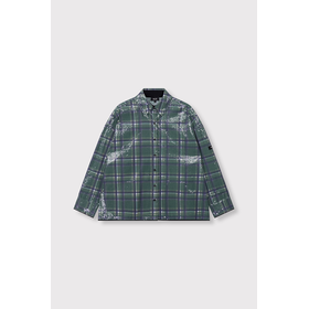 Alix the label Woven Sequins Check Blouse - Mid Green