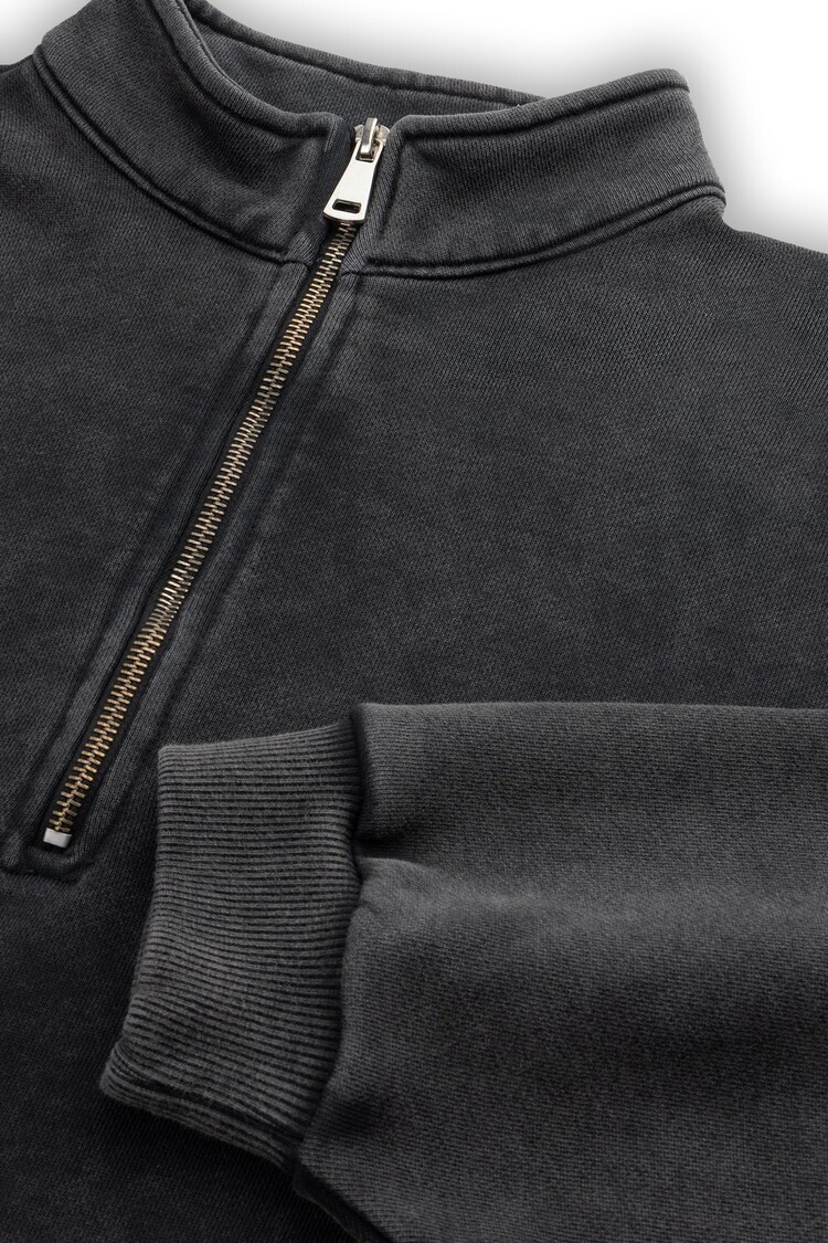 Homage High Neck Sweater With Zipper - Washed Antracite