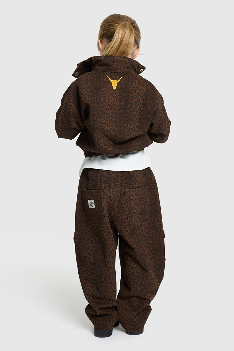 Alix the label Kids Woven Leopard Cargo Pants - Animal