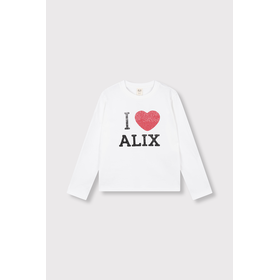 Alix the label Kids Knitted I Love Alix Longsleeve - Soft White