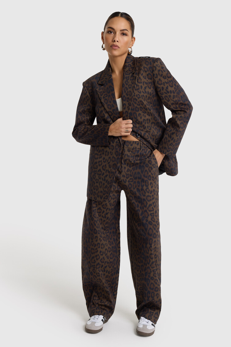 Alix the label Ladies Woven Animal Blazer - Animal