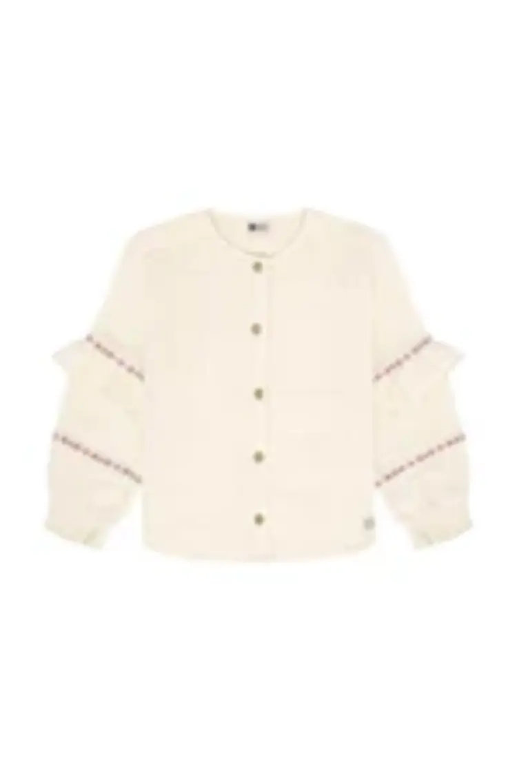 Daily7 Shirt Longsleeve Ruffle - Mother Of Pearl