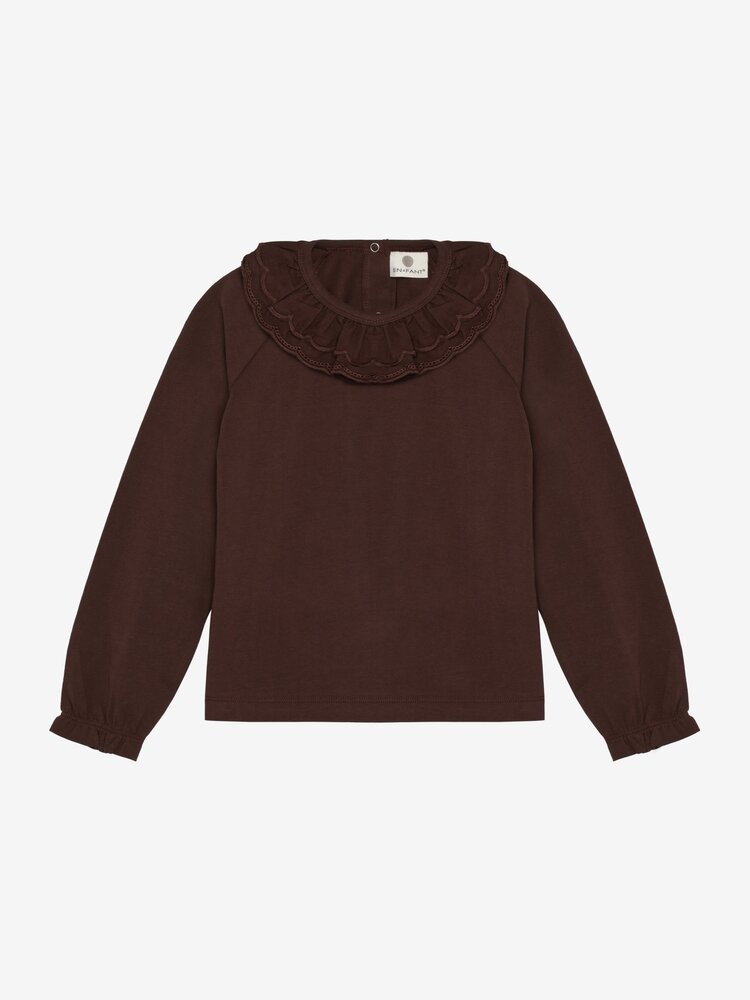 Enfant T- Shirt LS Collar - Deep Mahogany