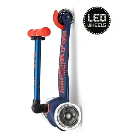 Micro step Mini Micro step Deluxe inklapbaar LED - Marineblauw