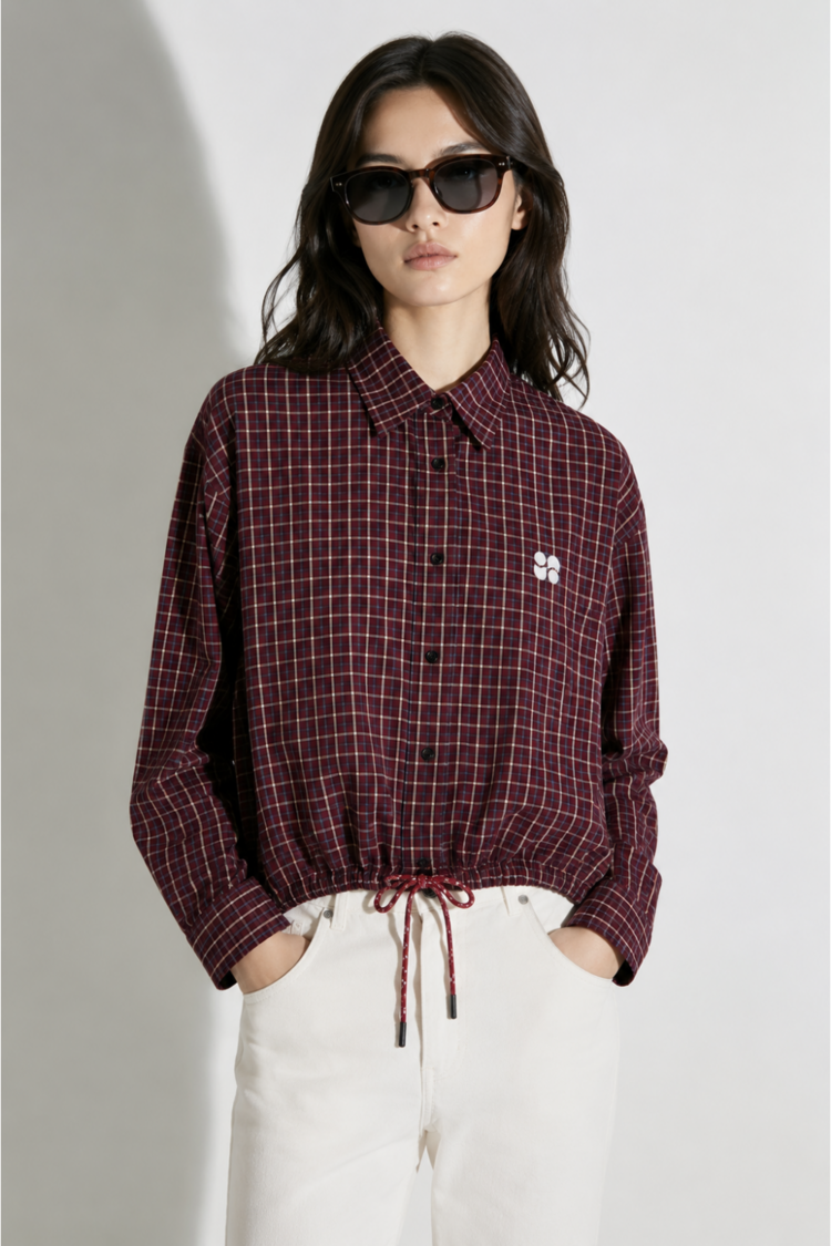 Imprevu Clio Boxy ruit overhemd - Bordeaux