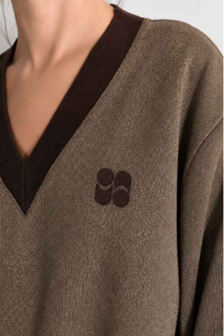 Imprevu Kravitz sweatshirt lurex - chocoladebruin