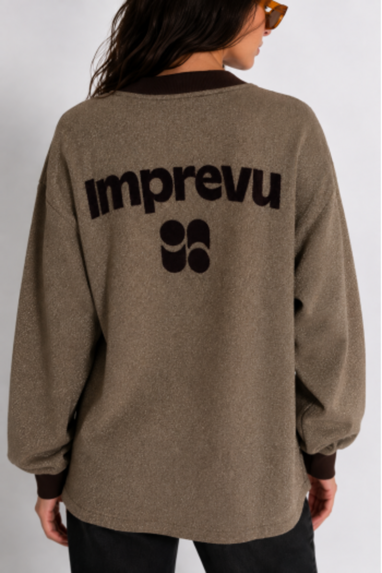 Imprevu Kravitz sweatshirt lurex - chocoladebruin