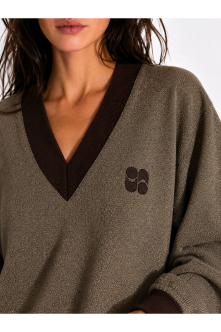 Imprevu Kravitz sweatshirt lurex - chocoladebruin