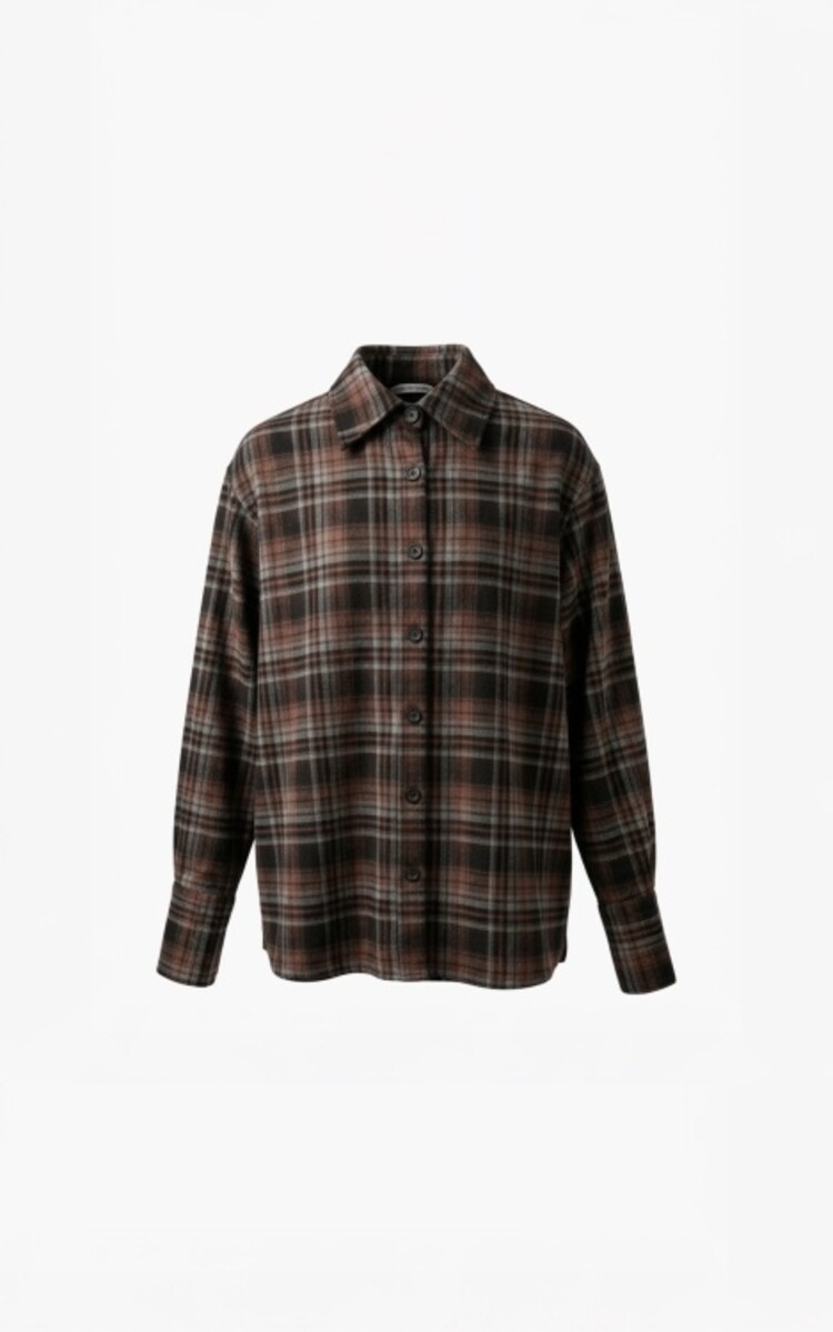 Aimée The Label Pakistan Check Blouse - Brown/Grey Check