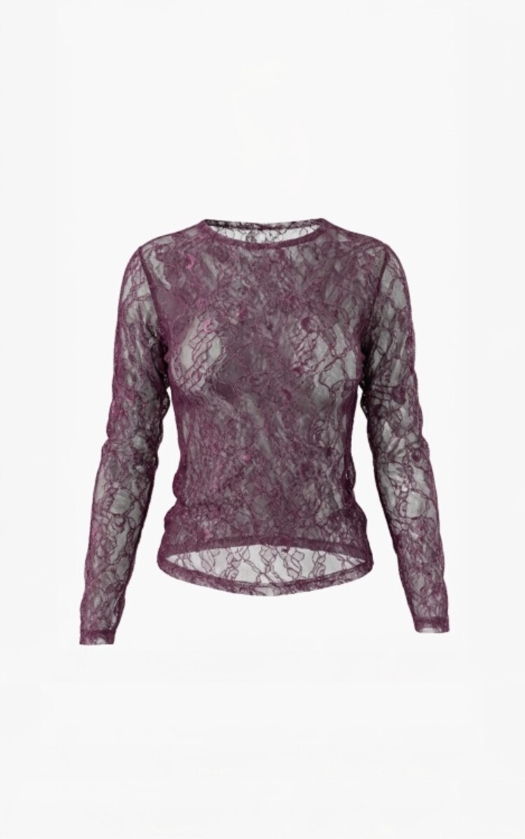 Aimée The Label Tonny Lace round neck - Burgundy