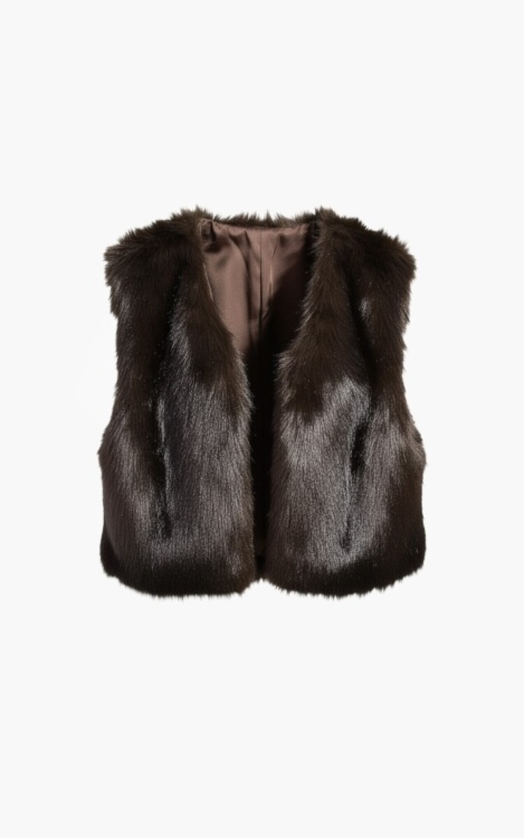 Aimée The Label Isla Faux Fur waistcoat - Brown
