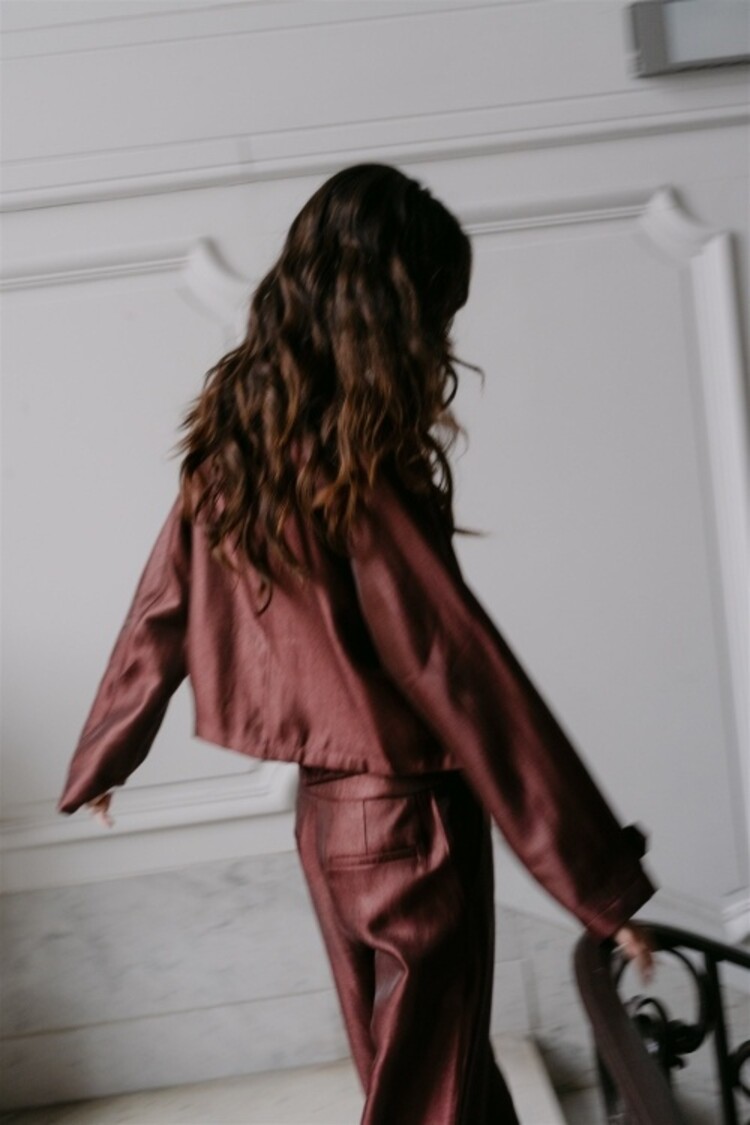 Aimée The Label Moise Trouser - Burgundy